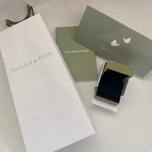 Van Cleef & Arpels Shopping Bag, Suede Hard Box, Care Booklet, and Envelope
